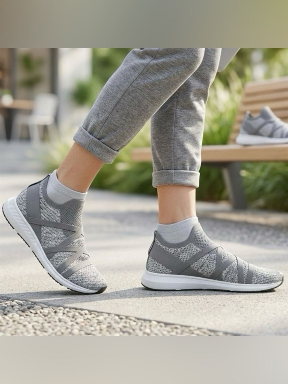 Eileen Fisher Xanady Graphite Mesh Slip-On Sneakers